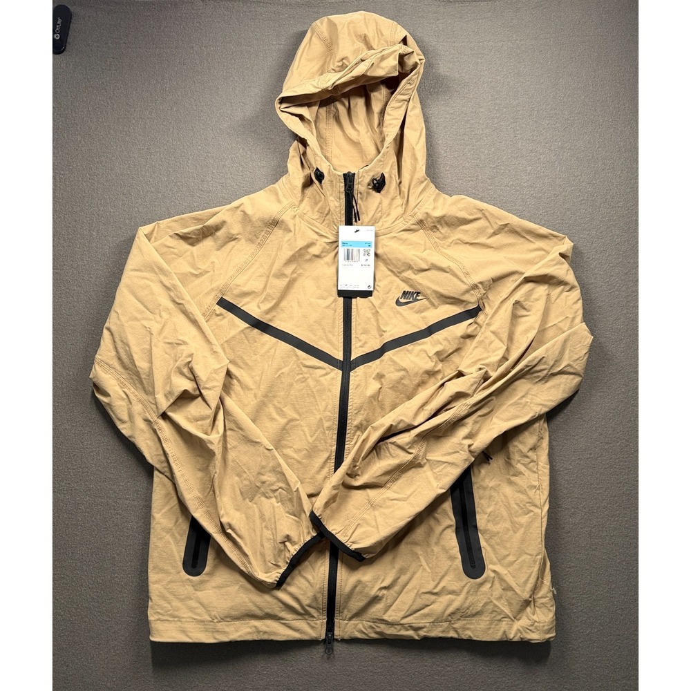 Nike Tech Windrunner Woven Jacket Hoodie Parachute Mens M Beige HM7151297
